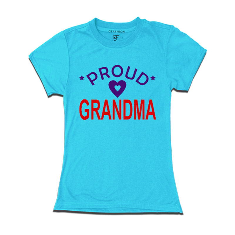 Proud Grandma t-shirt Sky Blue Color-gfashion