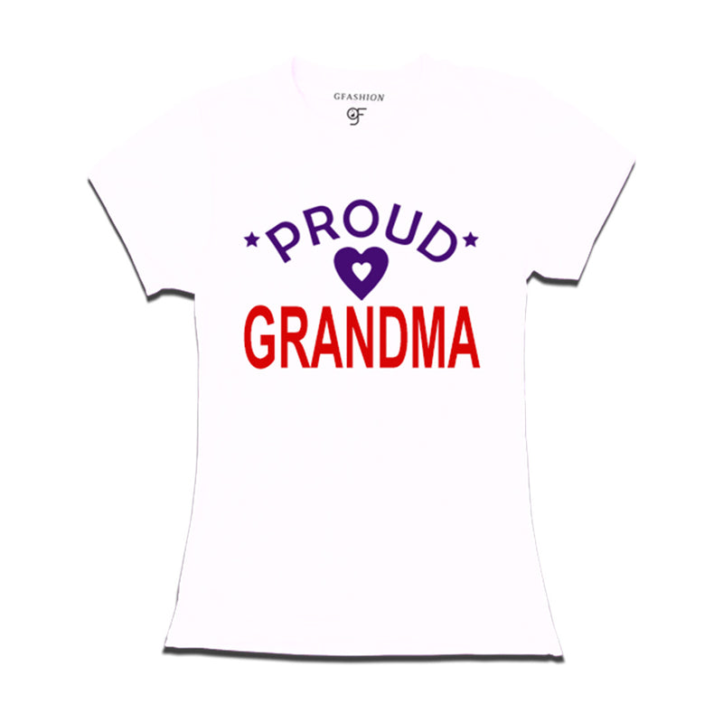 Proud Grandma t-shirt White Color-gfashion