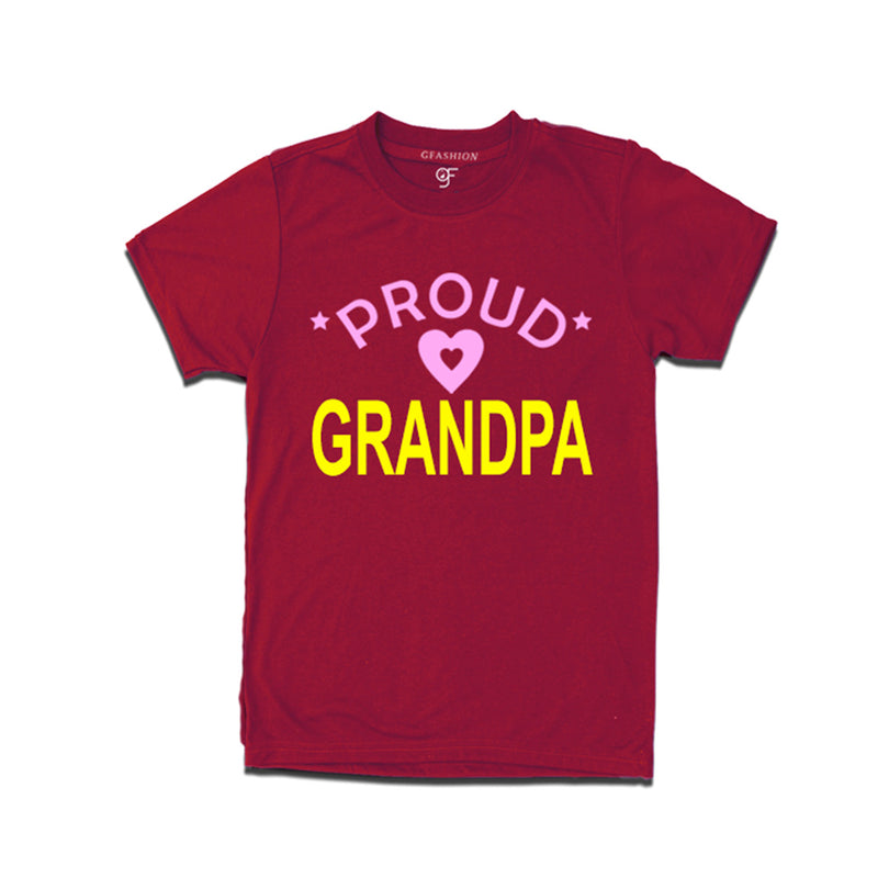 Proud Grandpa t-shirt Maroon Color-gfashion