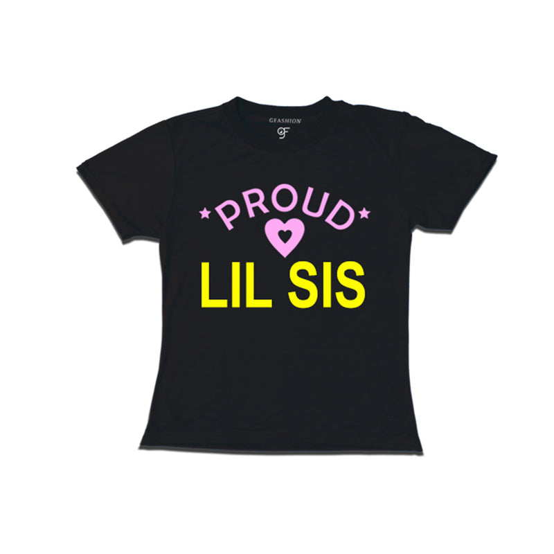 Proud Lil Sis t-shirt-Black Color-gfashion