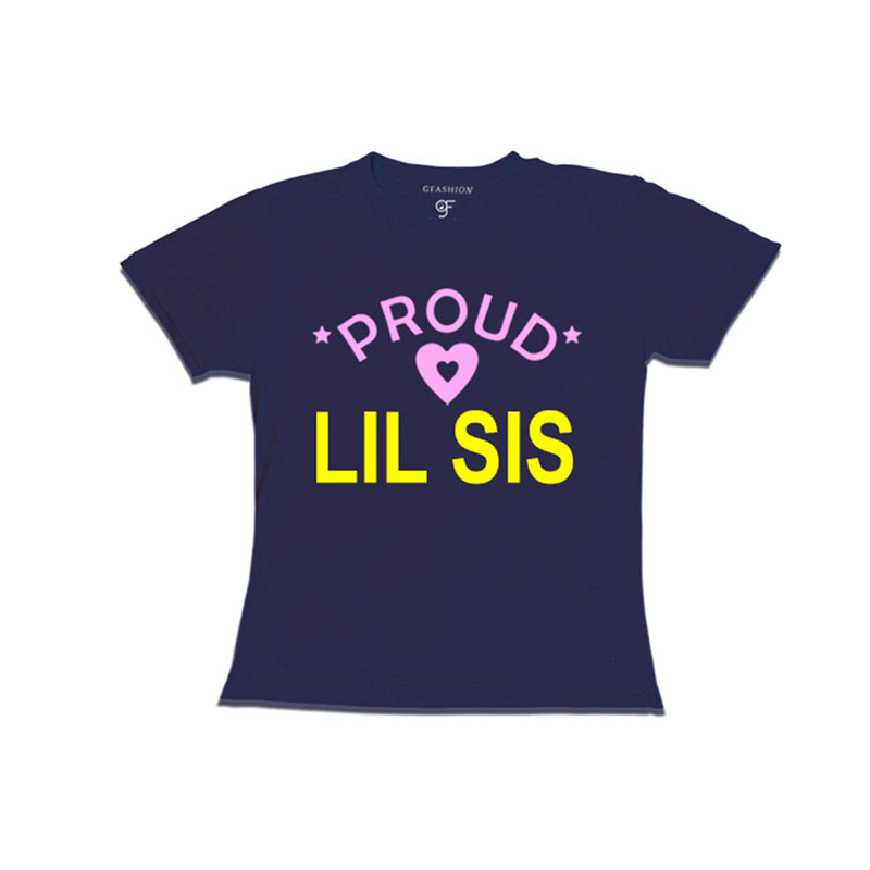 Proud Lil Sis t-shirt-Navy Color-gfashion
