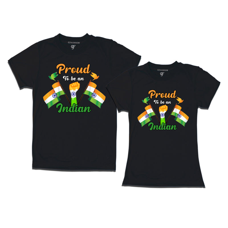 Proud to be an Indian Couple T-shirts in Black Color available @ gfashion.jpg