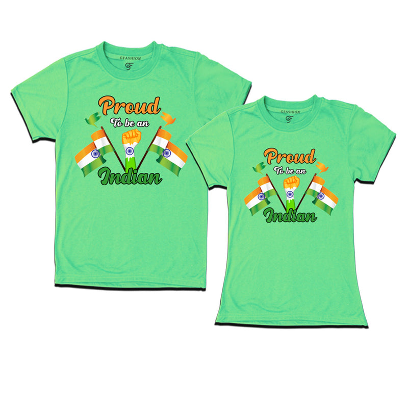 Proud to be an Indian Couple T-shirts in Pista Green Color available @ gfashion.jpg