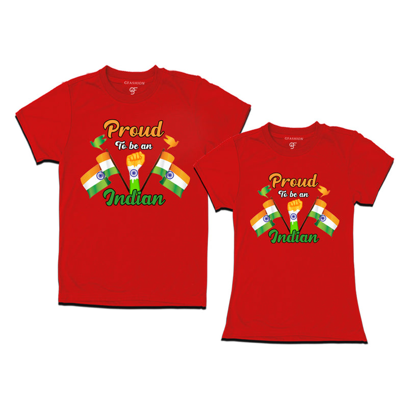 Proud to be an Indian Couple T-shirts in Red Color available @ gfashion.jpg