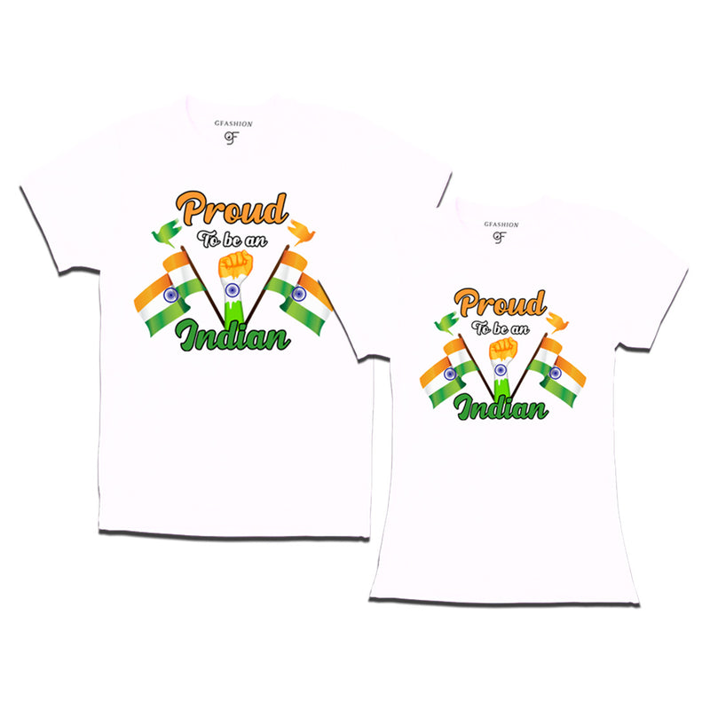 Proud to be an Indian Couple T-shirts in White Color available @ gfashion.jpg