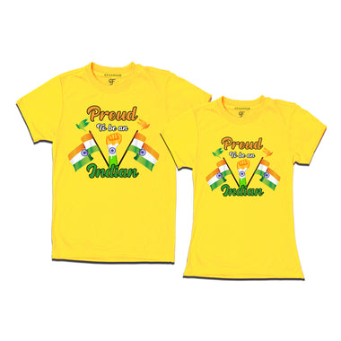 Proud to be an Indian Couple T-shirts in Yellow Color available @ gfashion.jpg