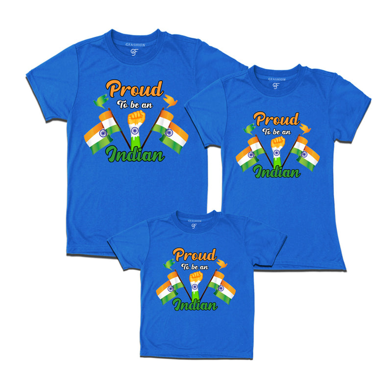 Proud to be an Indian T-shirts for Dad,Mom and Kids in Blue Color available @ gfashion.jpg