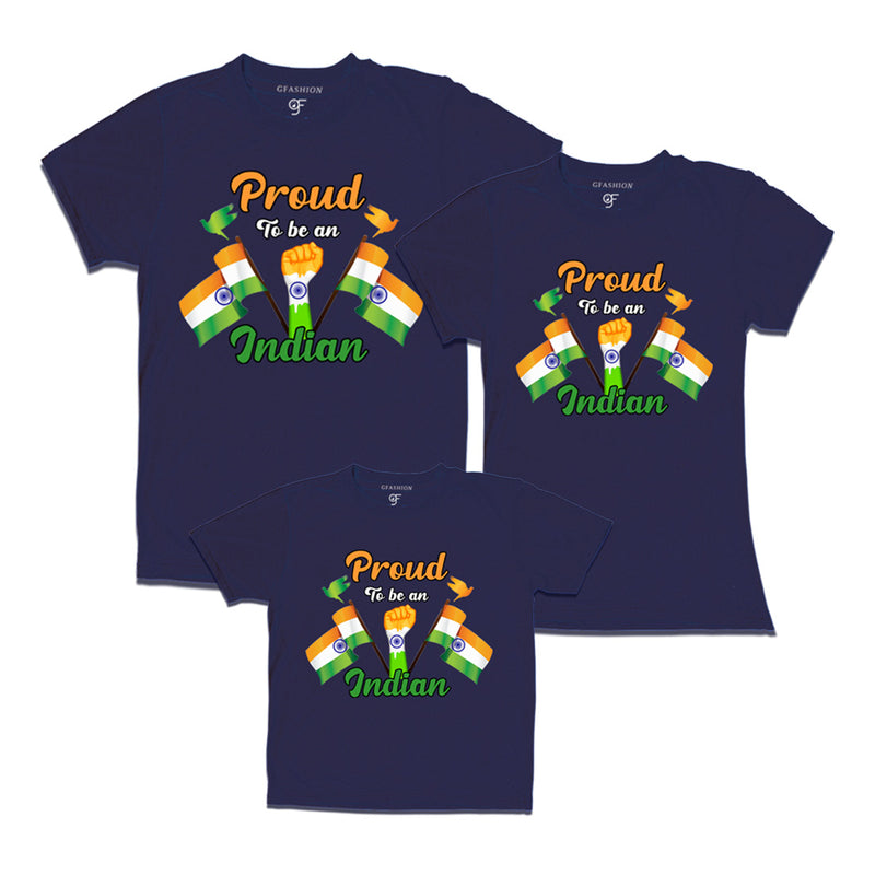 Proud to be an Indian T-shirts for Dad,Mom and Kids in Navy Color available @ gfashion.jpg