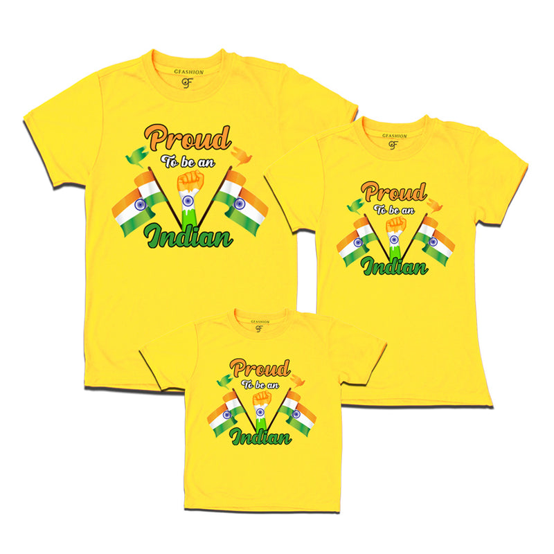 Proud to be an Indian T-shirts for Dad,Mom and Kids in Yellow Color available @ gfashion.jpg