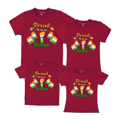 Proud to be an Indian T-shirts for family-Friends in Maroon Color available @ gfashion.jpg