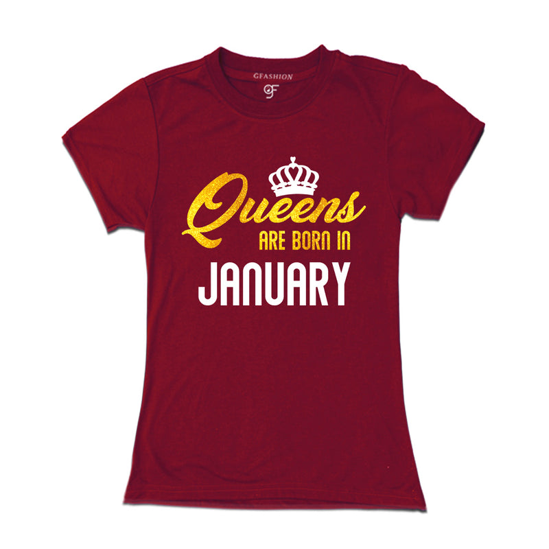 Queens are born in January-Maroon -gfashion