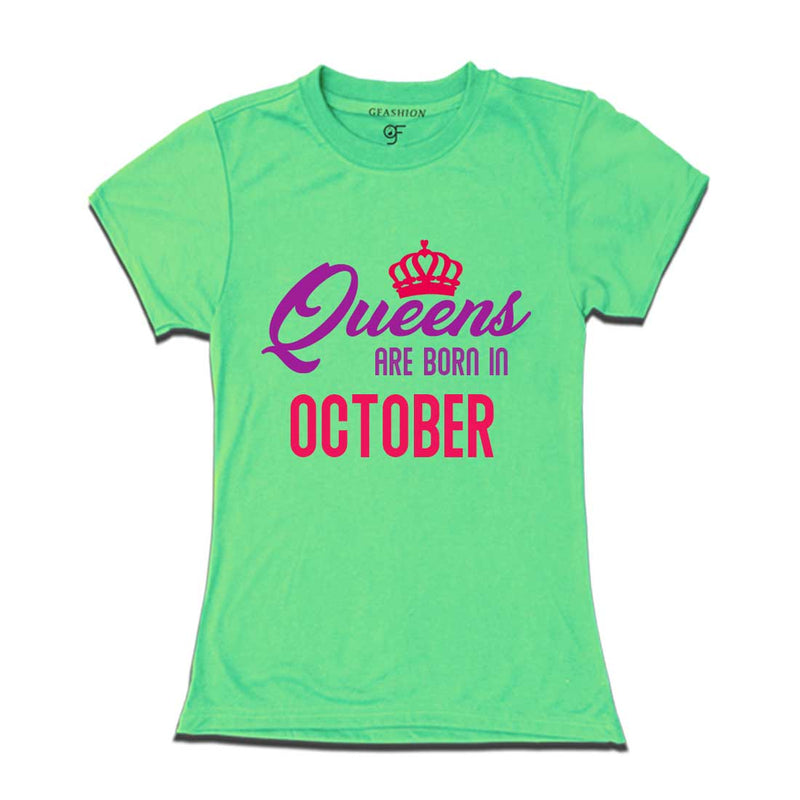 Queens are born in October-Pista Green-gfashion
