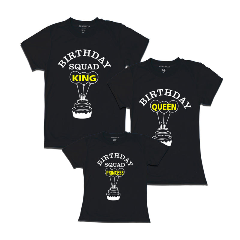 Queens Birthday With King and Princess T-shirts-Black-gfashion 