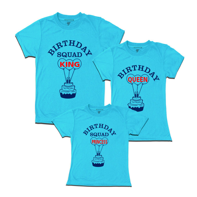 Queens Birthday With King and Princess T-shirts-Sky Blue-gfashion