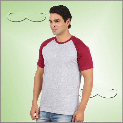 Raglan Sleeve - Men T-shirts-maroon