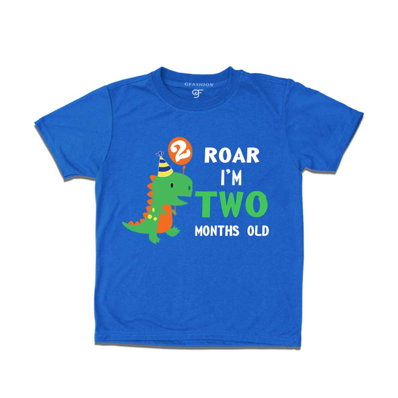 Roar I am Two Month Old Baby T-shirt in Blue Color avilable @ gfashion.jpg