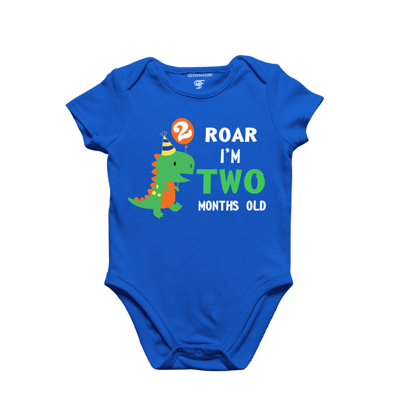 Roar I am Two Month Old Baby Bodysuit-Rompers in Blue Color avilable @ gfashion.jpg
