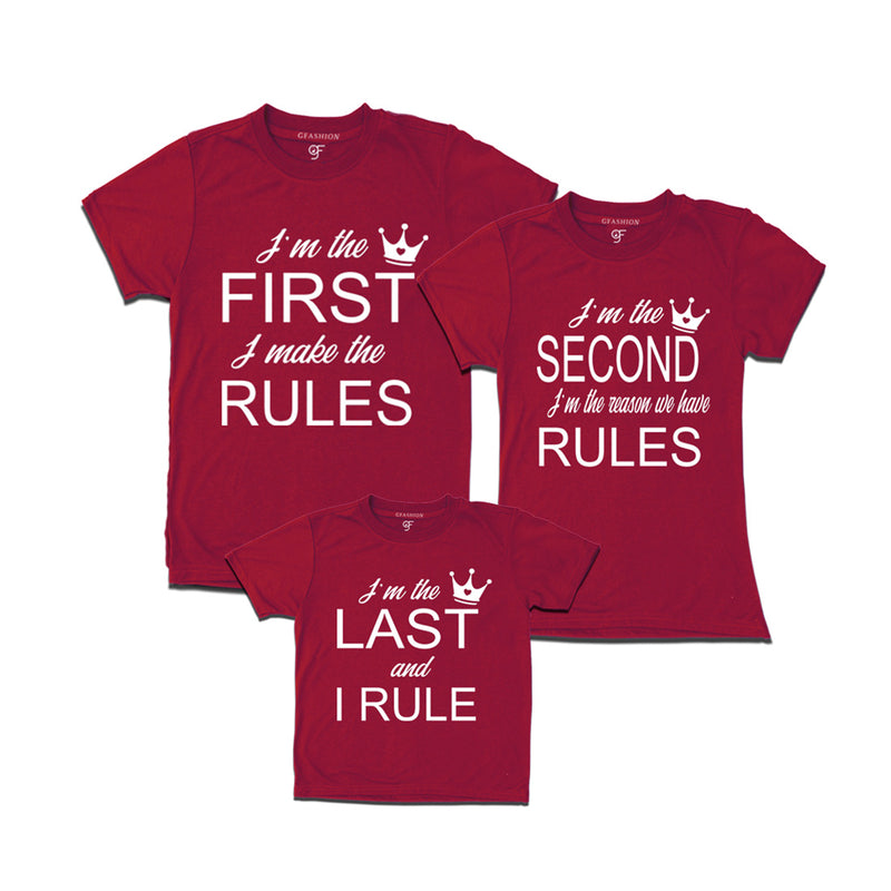 Rules-first, second, last T-shirts in Maroon Color available @ gfashion.jpg