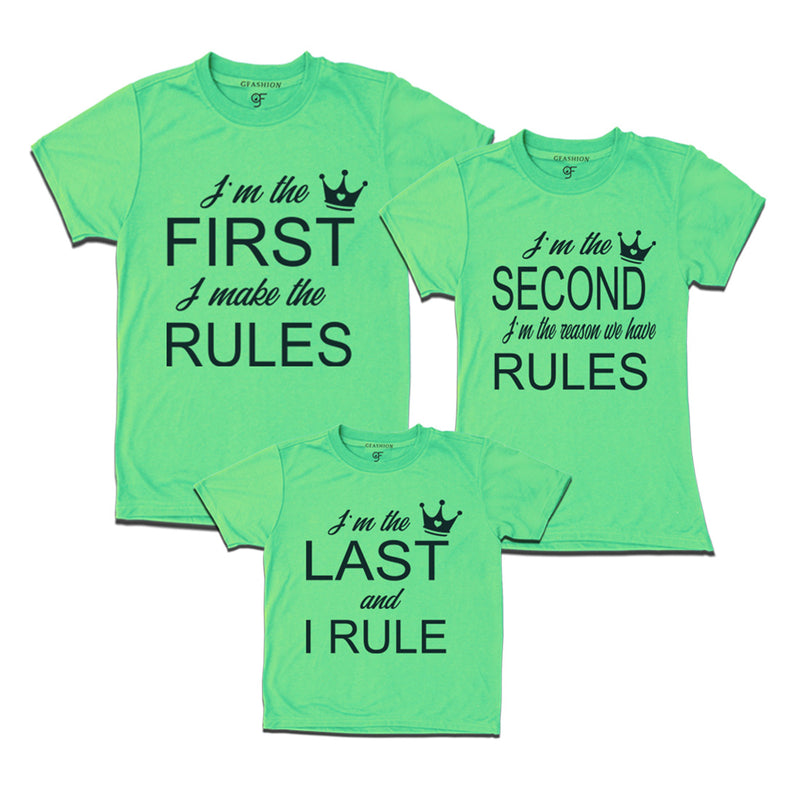 Rules-first, second, last T-shirts in Pista Green Color available @ gfashion.jpg