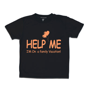 help me i am on family vacation t shirt boy