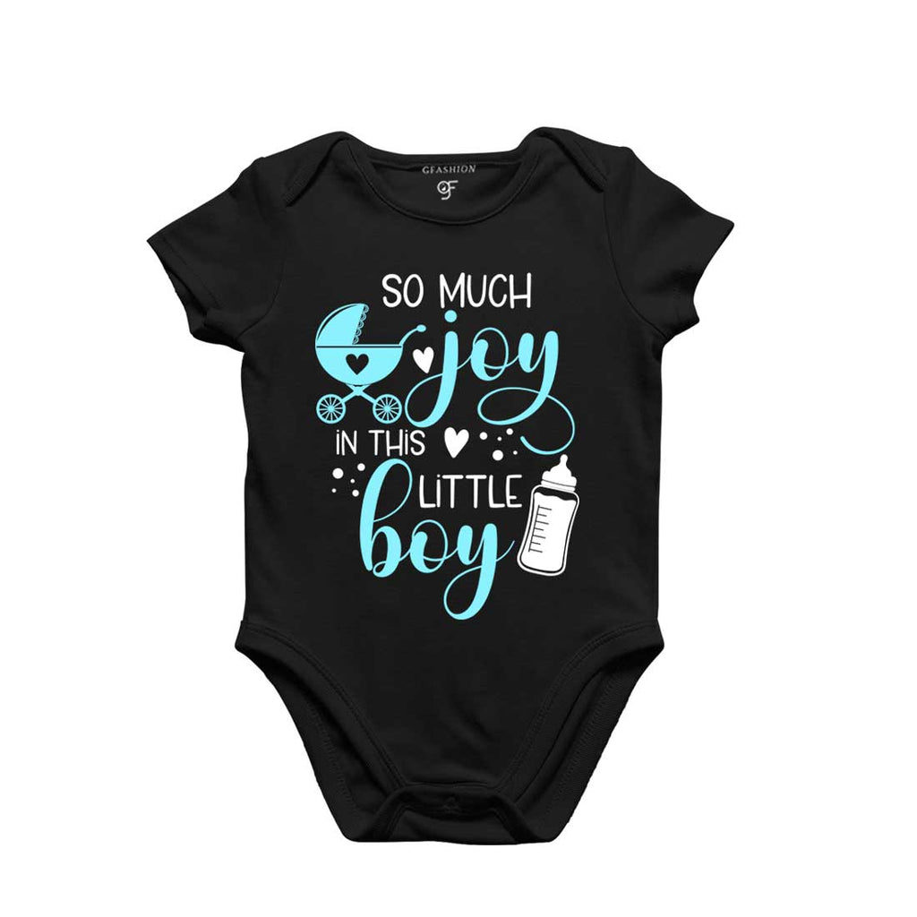 So Much Joy in this Little Boy-Baby Bodysuit or Rompers or Onesie in Black Color available @ gfashion.jpg