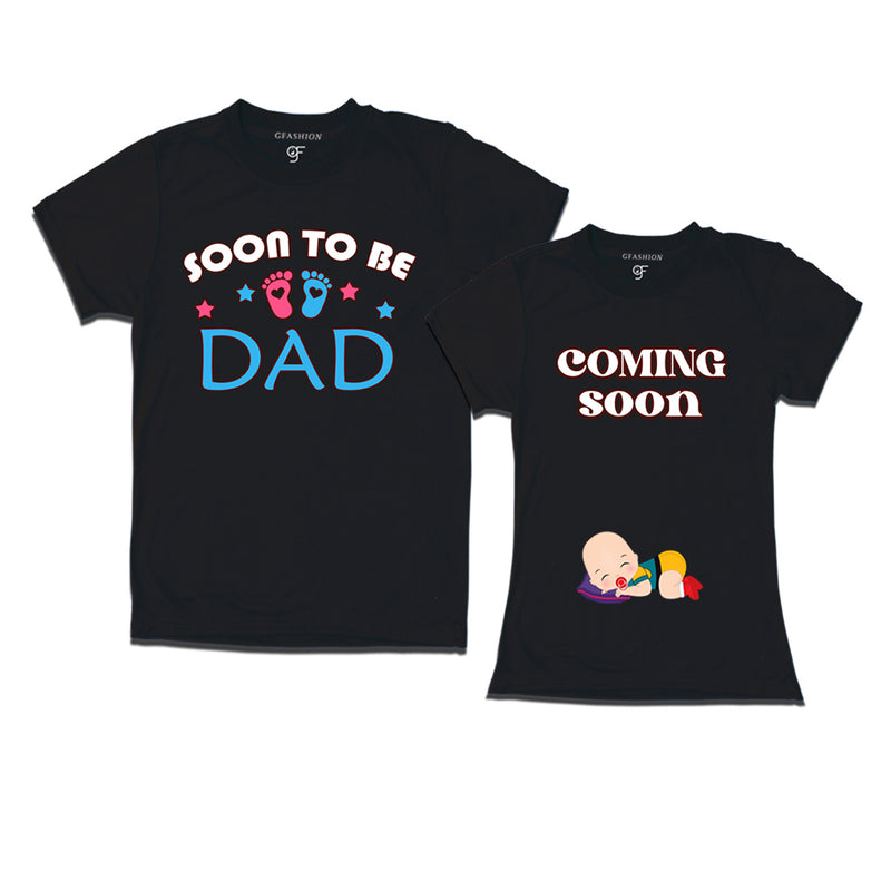 Soon to be Dad-Coming Soon T-Shirts for Couples in Black Color available @ gfashion.jpg