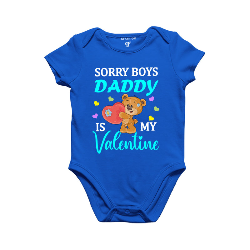 Sorry Boys Daddy is my First Valentine Baby Bodysuit in Blue Color available @ gfashion.jpg