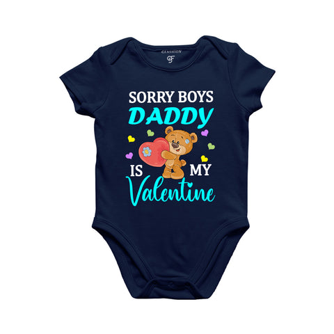 Sorry Boys Daddy is my First Valentine Baby Bodysuit in Navy Color available @ gfashion.jpg