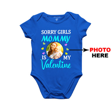 Sorry Girls Mommy is My Valentine Baby Rompers-Photo Customized in Blue Color available @ gfashion.jpg