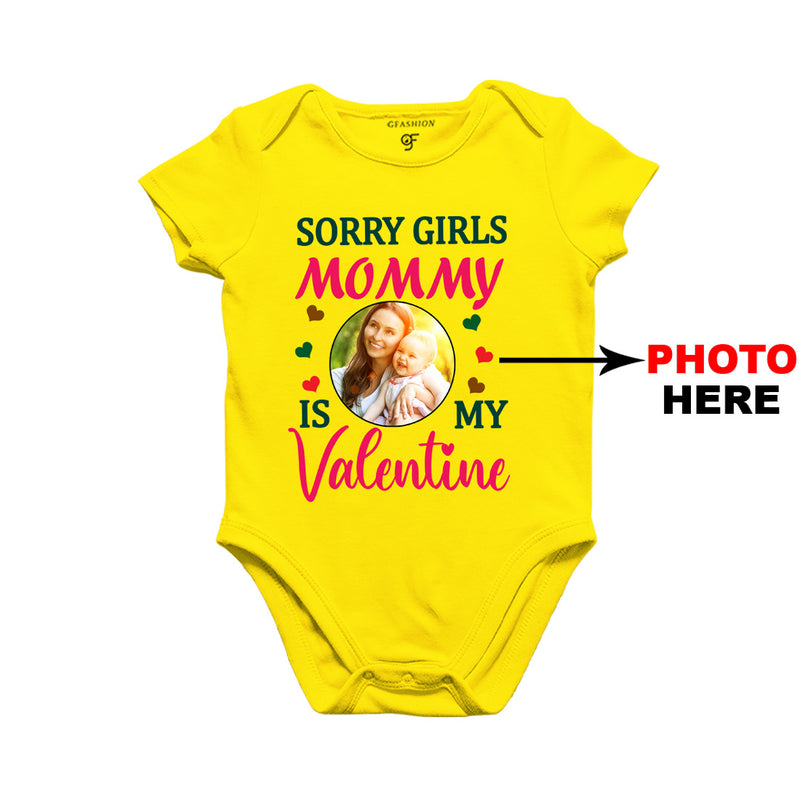 Sorry Girls Mommy is My Valentine Baby Rompers-Photo Customized in Yellow Color available @ gfashion.jpg