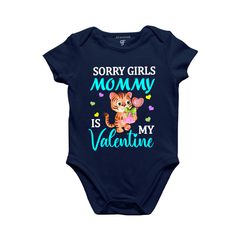 Sorry Girls Mommy is my First Valentine Baby Rompers in Navy Color available @ gfashion.jpg