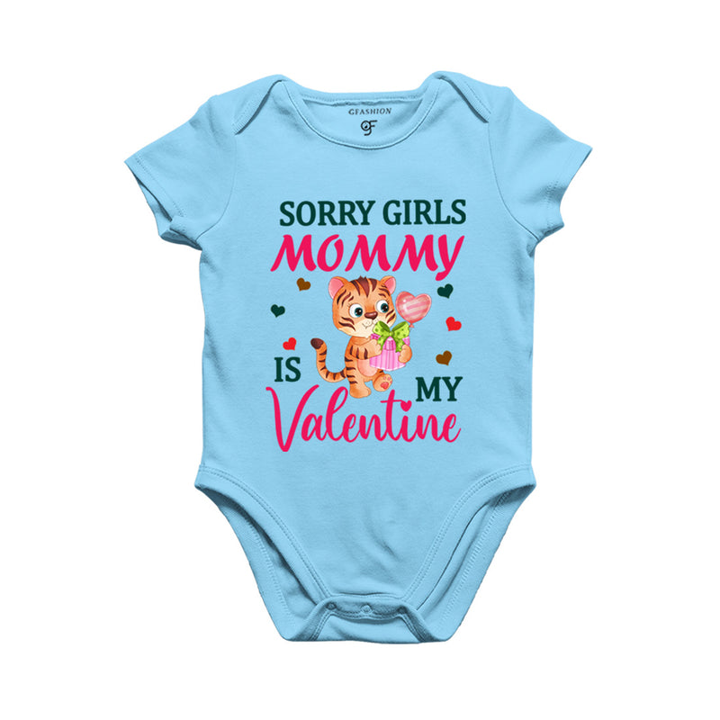 Sorry Girls Mommy is my First Valentine Baby Rompers in Sky Blue Color available @ gfashion.jpg