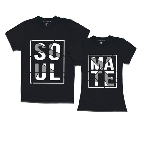 Soul Mate - Couple T-shirts-Black