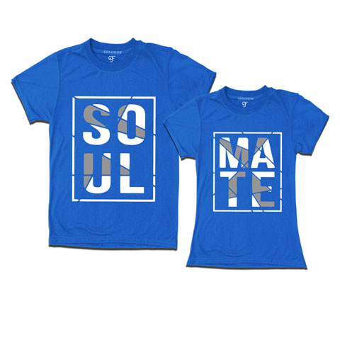 Soul Mate - Couple T-shirts-Blue