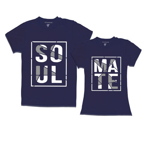 Soul Mate - Couple T-shirts-Navy