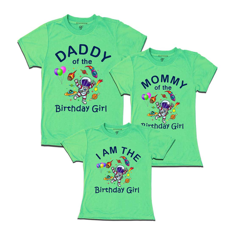 Birthday T-shirts for Dad Mom and Daughter Space Theme