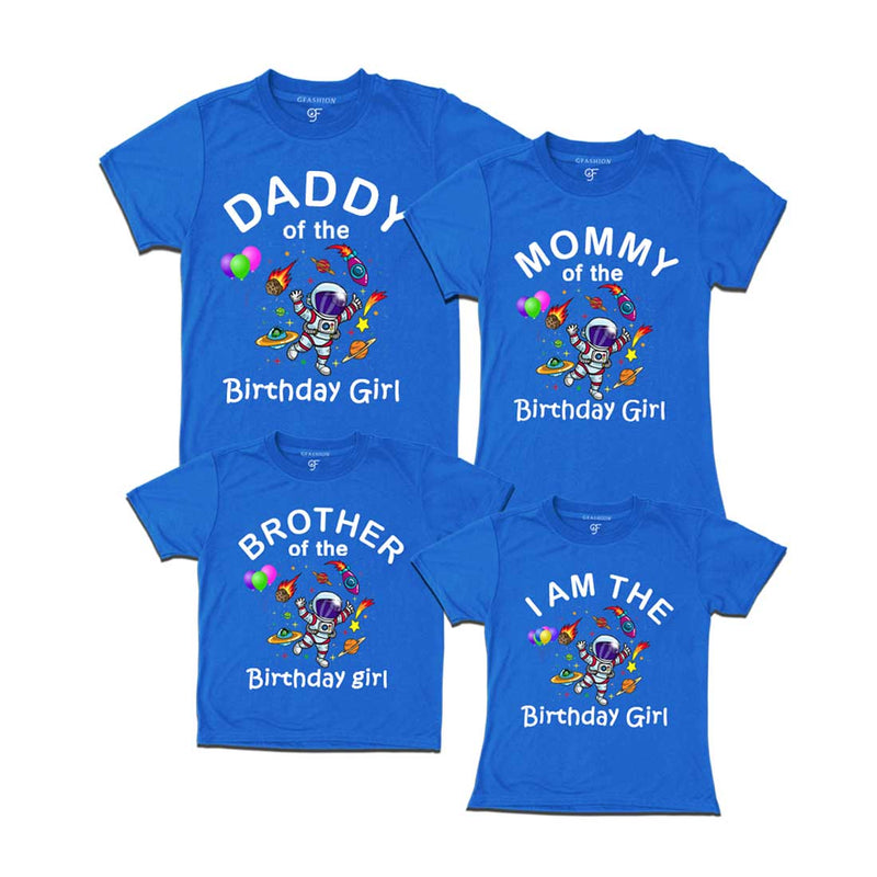 Birthday T-shirts for Girl With Family Space Theme