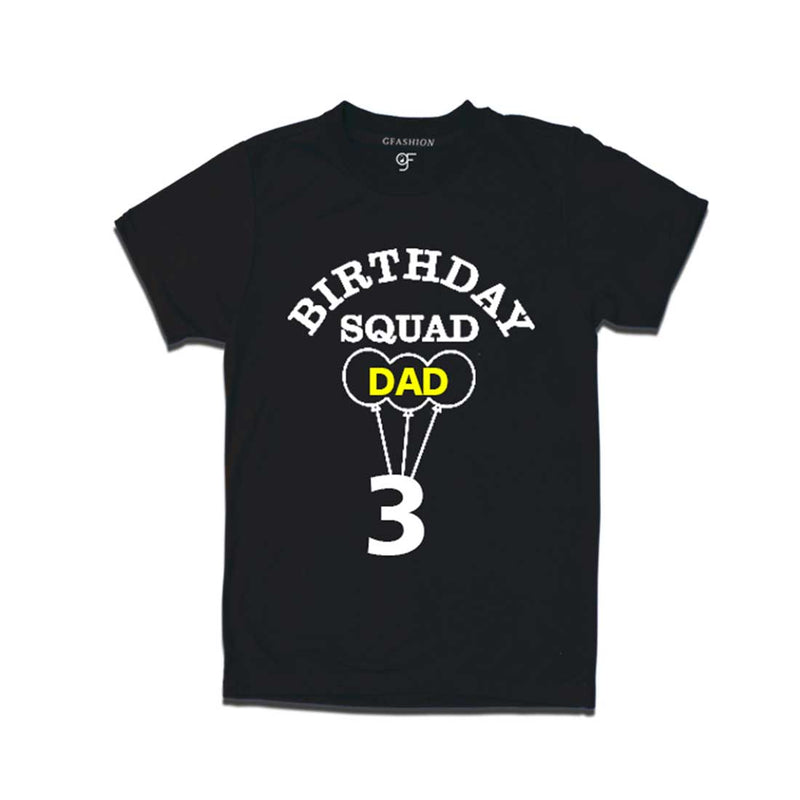 Squad Dad 3rd Birthday T-shirt-Black-gfashion