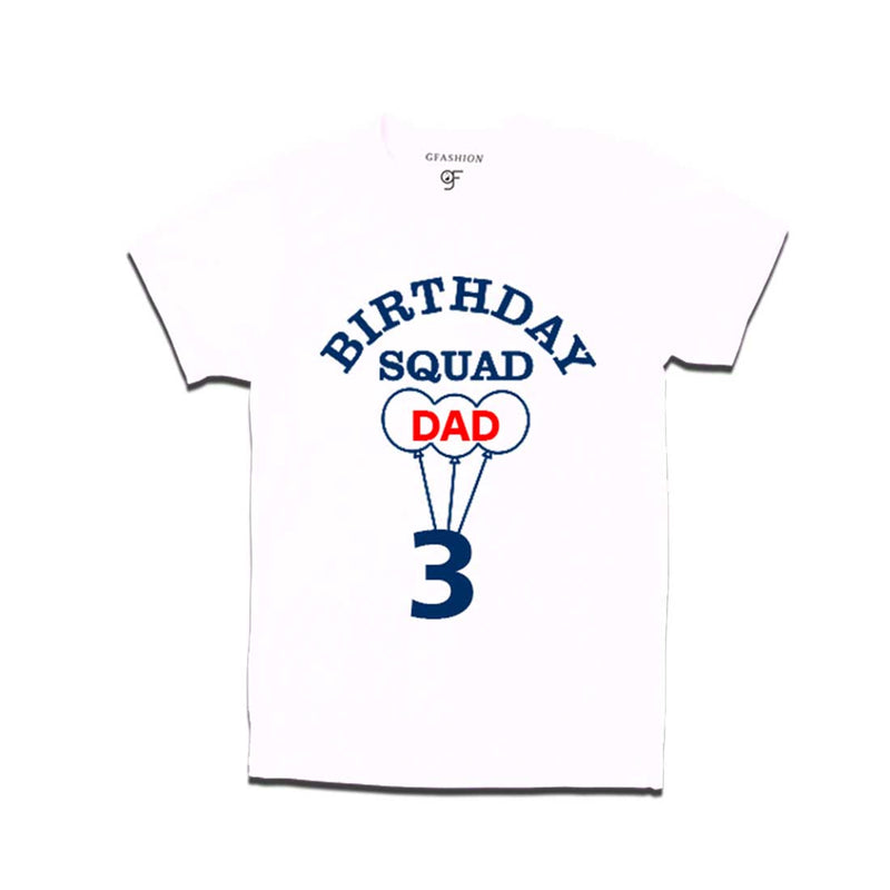 Squad Dad 3rd Birthday T-shirt-White-gfashion
