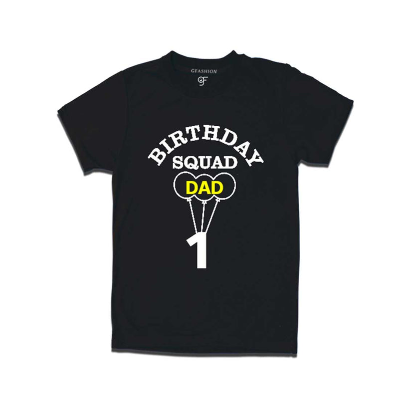 Squad Dad First Birthday T-shirt-Black-gfashion