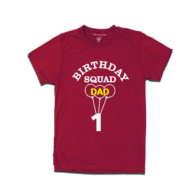 Squad Dad First Birthday T-shirt-Maroon-gfashion