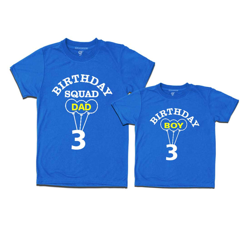 Squad Dad ,Boy 3rd Birthday T-shirts-Blue-gfashion