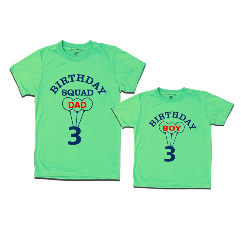 Squad Dad ,Boy 3rd Birthday T-shirts-Pista Green-gfashion