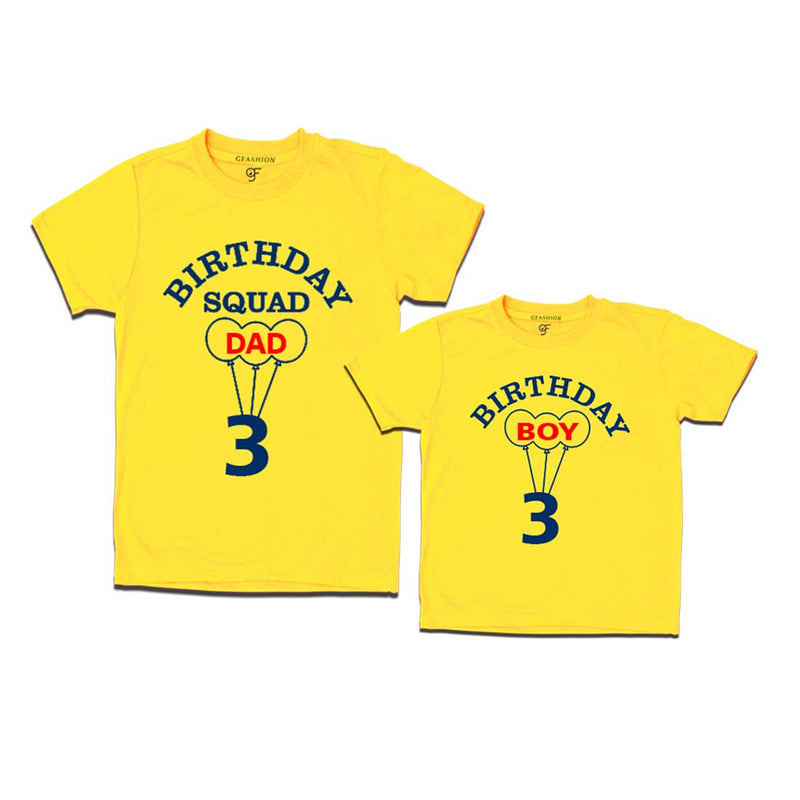 Squad Dad ,Boy 3rd Birthday T-shirts-Yellow-gfashion