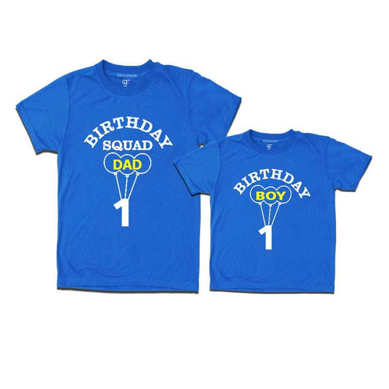 Squad Dad, Boy First Birthday T-shirts-Blue-gfashion