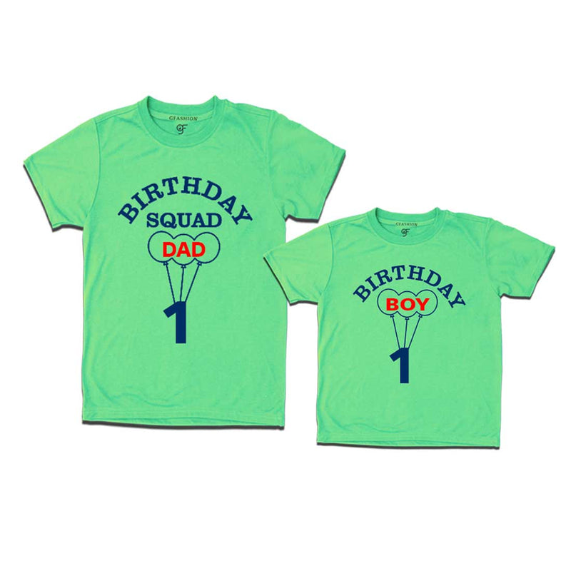 Squad Dad, Boy First Birthday T-shirts-Pista Green-gfashion