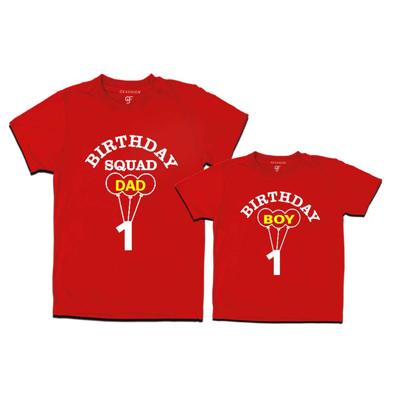 Squad Dad, Boy First Birthday T-shirts-Red-gfashion