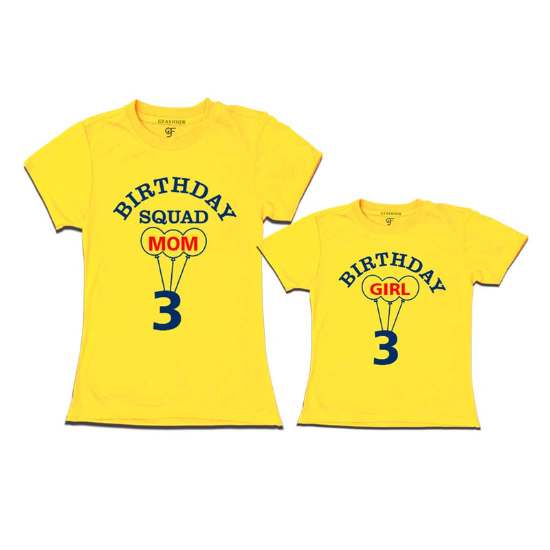 Squad Mom,Girl 3rd Birthday T-shirts-Yellow-gfashion