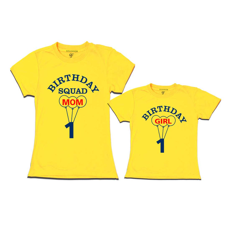 Squad Mom, Girl First Birthday T-shirts-Yellow-gfashion
