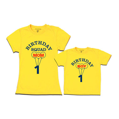 Squad Mom, Son First Birthday T-shirts-Yellow-gfashion